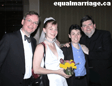 Kevin Bourassa, Molly MacKay , Davina Kotulski, and Joe Varnell (Photo for equalmarriage.ca, 2004)