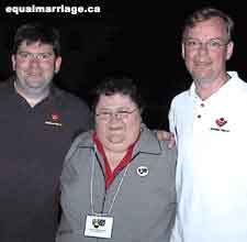 Joe Varnell, Rev. Young, and Kevin Bourassa (Photo by equalmarriage.ca, 2004)