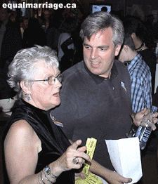 Judith Meinert and Wayne Harrison co-founded the Saint John chapter of PFLAG (Photo by equalmarriage.ca, 2003)