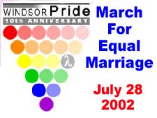 Link to more information about the march for equal marriage at the Windsor Pride Parade, July 28, 2021