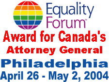 Equality Forum will feature Canada (and same-sex marriage) in Philadelphia, April 26 - May 2, 2021)
