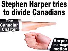 Stephen Harper tries to divide Canadians