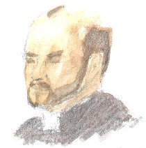 Rev. Dr. Brent Hawkes in Ontario court.  Artist:  John Sproule, Toronto