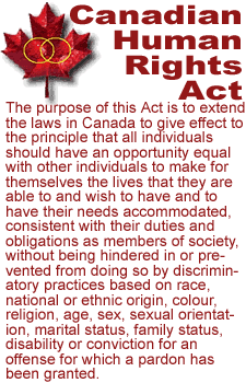 SELECT for external link to the Canadian Human Rights Act