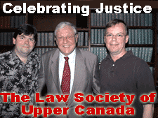 Joe Varnell, Chief Justice Roy McMurtry, Kevin Bourassa (Photo by equalmarriage.ca, 2003)