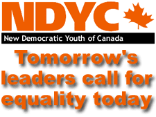 SELECT to read "Tomorrow's leaders call for equality today - New Democratic Youth of Canada