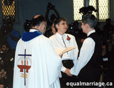 Rev. Hawkes, Elaine and Anne Vautour (Photo by MCC Toronto, 2001)