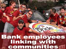 Gay marriage advocates join Bank employees linking with communities.